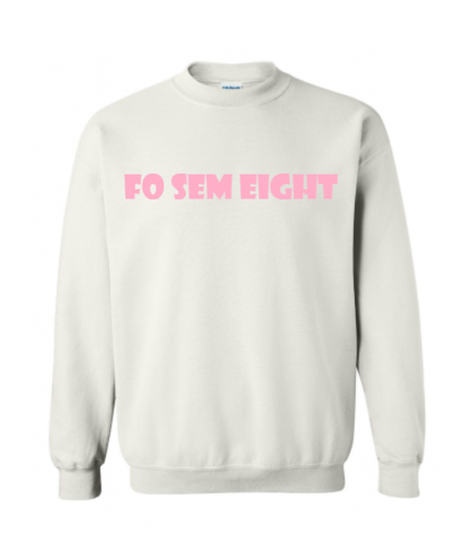 Fo Sem Eight Crew - White/Cherry Blossom